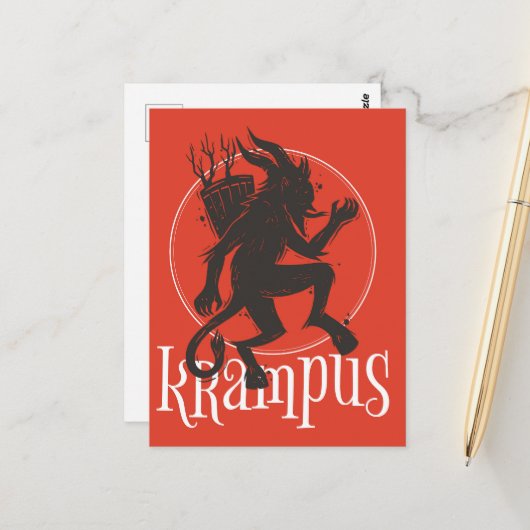 Krampus Briefkaart (Voorkant / Achterkant in situ)