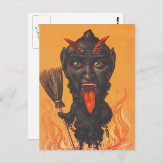 Krampus Broom Hell Chains Briefkaart (Voorkant / Achterkant)