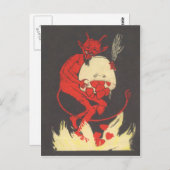 Krampus Burning Hearts Briefkaart (Voorkant / Achterkant)
