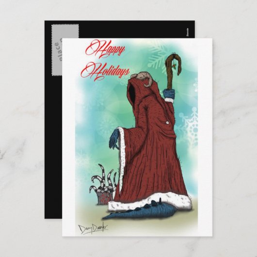 "Krampus" by Danny Daurko, Postcard Feestdagenkaart (Voorkant / Achterkant)
