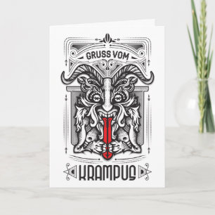 Krampus Card met Funny Poem Feestdagen Kaart