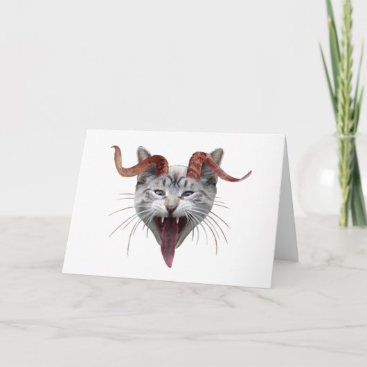 Krampus Cat Feestdagen Kaart (Voorkant)