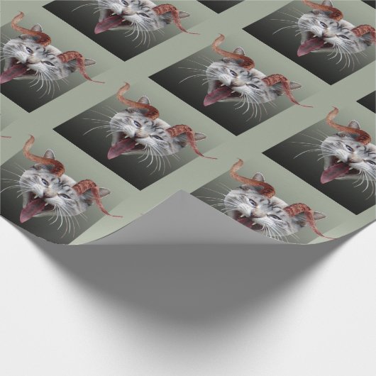 Krampus Cat Wrapping Paper Cadeaupapier (Hoek)