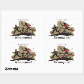 Krampus Chases Kind Rechthoekige Sticker (Vel)