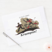 Krampus Chases Kind Rechthoekige Sticker (Envelop)