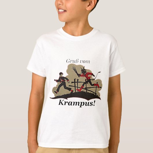 Krampus Chases-Kind T-shirt (Voorkant)