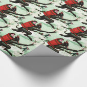 Krampus Chasing Bad Children Winter Snow Cadeaupapier (Hoek)