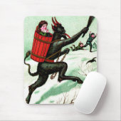 Krampus Chasing Bad Children Winter Snow Muismat (Met muis)