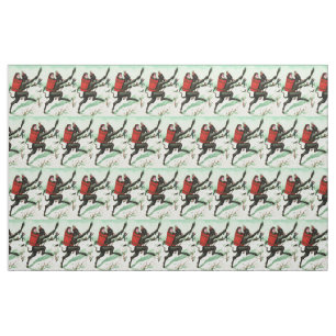 Krampus Chasing Bad Children Winter Snow Stof
