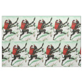 Krampus Chasing Bad Children Winter Snow Stof (Fat Quarter)