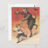 Krampus Chasing Child Briefkaart (Voorkant / Achterkant)
