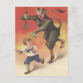 Krampus Chasing Child Briefkaart (Voorkant)