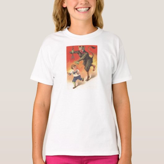 Krampus Chasing Child T-shirt (Voorkant)