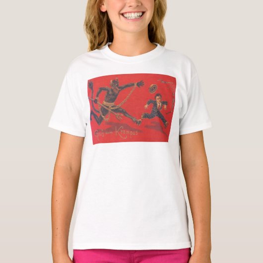 Krampus Chasing Child T-shirt (Voorkant)