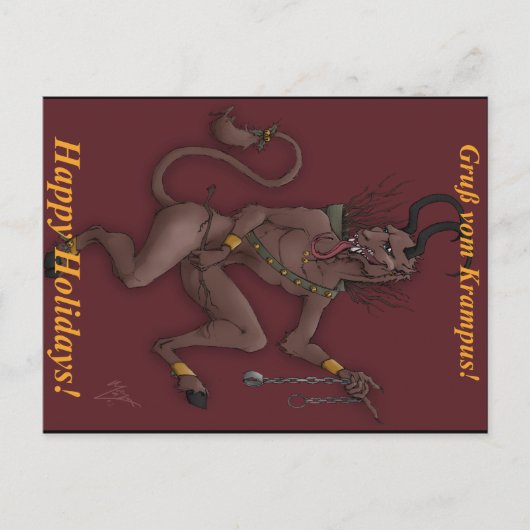 Krampus Christmas Post Card Feestdagenkaart (Voorkant)
