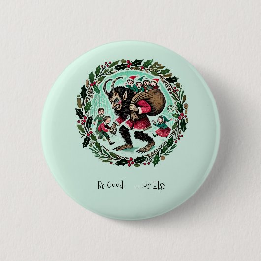 Krampus Christmas                                  Ronde Button 5,7 Cm (Voorkant)