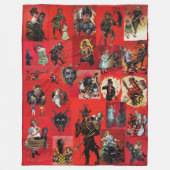 Krampus Collage Fleece Deken (Voorkant)