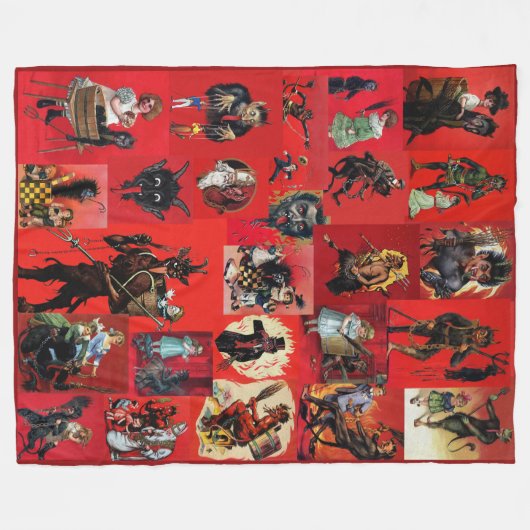  Krampus Collage Fleece Deken (Voorkant (Horizontaal))