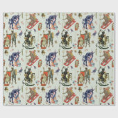 Krampus Collage Wrapping Paper Cadeaupapier (Vlak)