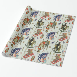 Krampus Collage Wrapping Paper Cadeaupapier