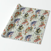 Krampus Collage Wrapping Paper Cadeaupapier (Uitgerold)