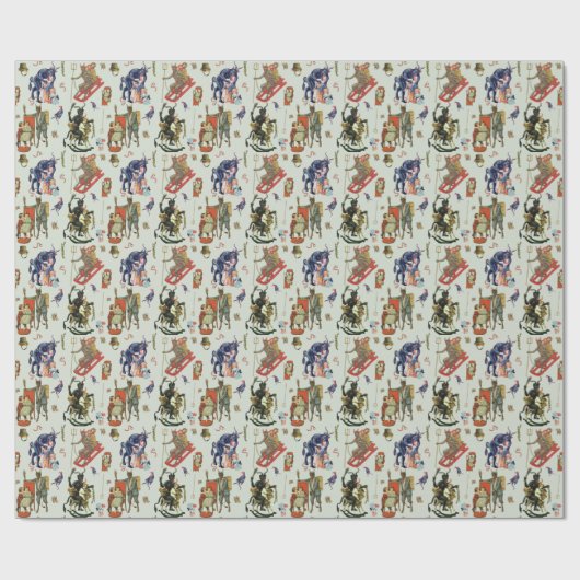 Krampus Collage Wrapping Paper Small Pattern Cadeaupapier (Vlak)