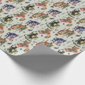 Krampus Collage Wrapping Paper Small Pattern Cadeaupapier (Hoek)
