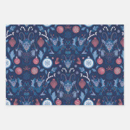 krampus-Collectie-inpakpapier | Donkere feestdag Inpakpapier Vel