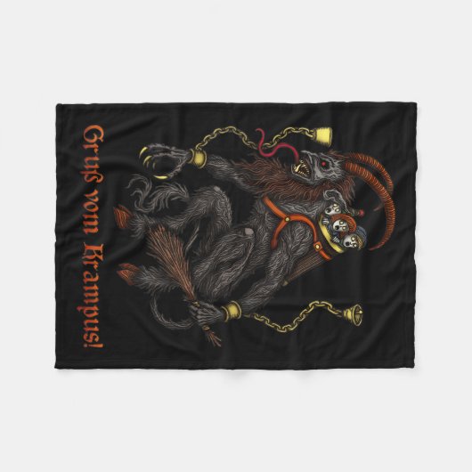 Krampus Dark Christmas Merry Krampus Holiday Horro Fleece Deken (Voorkant (Horizontaal))