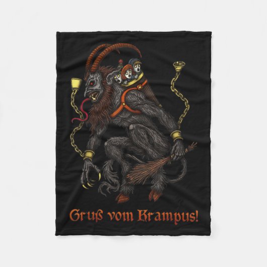 Krampus Dark Christmas Merry Krampus Holiday Horro Fleece Deken (Voorkant)