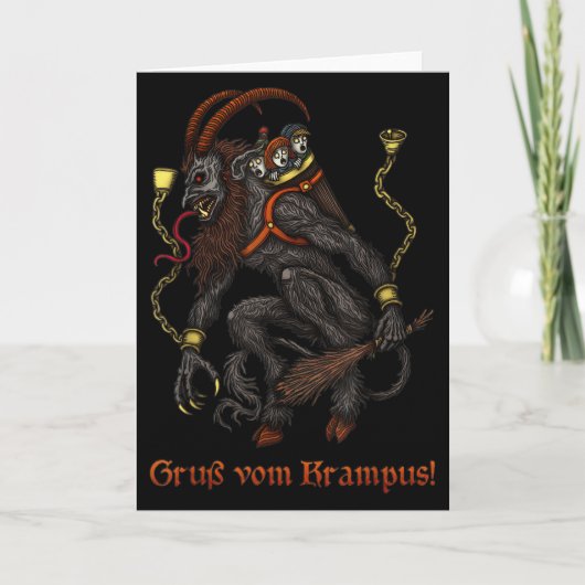 Krampus Dark Christmas Merry Krampus Holiday Horro Kaart (Voorkant)