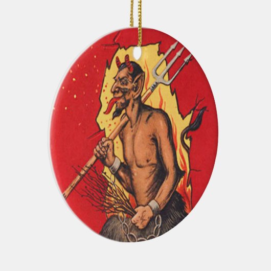 Krampus Demon Devil Pitchfork Switch Keramisch Ornament (Rechts)