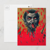  Krampus Devil Head Briefkaart (Voorkant / Achterkant)