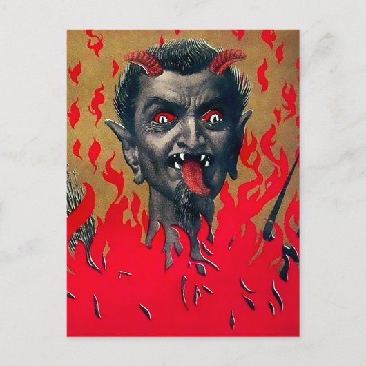  Krampus Devil Head Briefkaart (Voorkant)