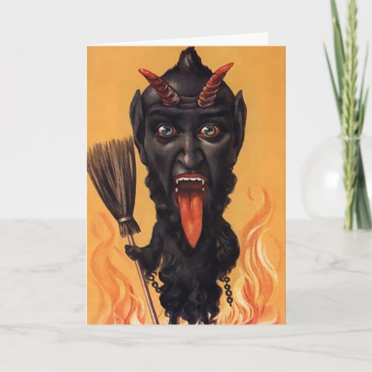 Krampus Devil Kerst Kaart (Voorkant)