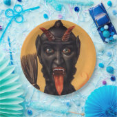 Krampus Devil Kerstmis Papieren Bordje (Feest)