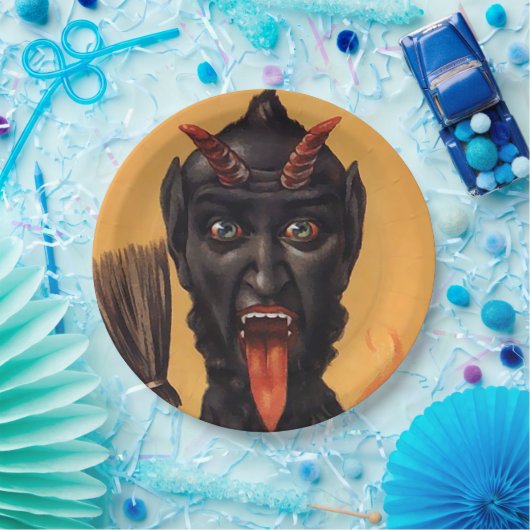 Krampus Devil Kerstmis Papieren Bordje (Feest)