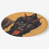 Krampus Devil Kerstmis Papieren Bordje (Gekanteld)