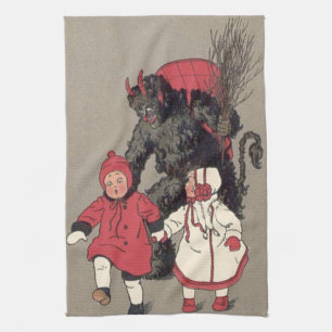 Krampus die de Schakelaar van Kinderen Theedoek