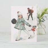 Krampus die een klein meisje achtervolgt met Doll (Staand voorkant)