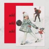 Krampus die een klein meisje achtervolgt met Doll (Voorkant / Achterkant)