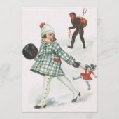 Krampus die een klein meisje achtervolgt met Doll (Voorkant)