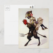  Krampus die een vrouw vervoert Briefkaart (Voorkant / Achterkant)
