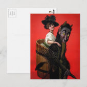Krampus die een vrouw vervoert briefkaart (Voorkant / Achterkant)