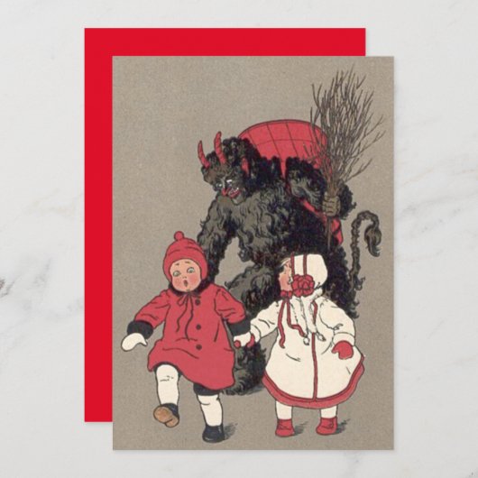 Krampus die Kinderen achtervolgt (Voorkant / Achterkant)