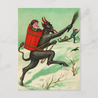  Krampus die kinderen achtervolgt Briefkaart