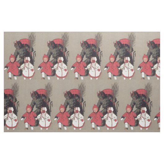 Krampus die Kinderen achtervolgt Stof (Yard (91,4 cm))