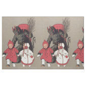Krampus die Kinderen achtervolgt Stof (Fat Quarter)