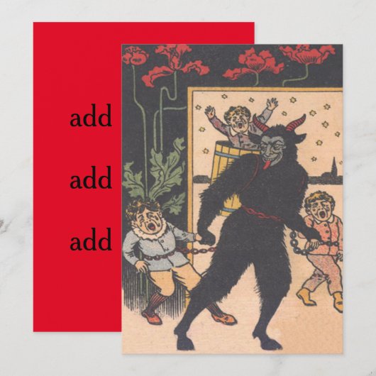 Krampus die slechte kinderen wegneemt (Voorkant / Achterkant)