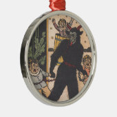 Krampus die slechte kinderen wegneemt metalen ornament (Rechts)